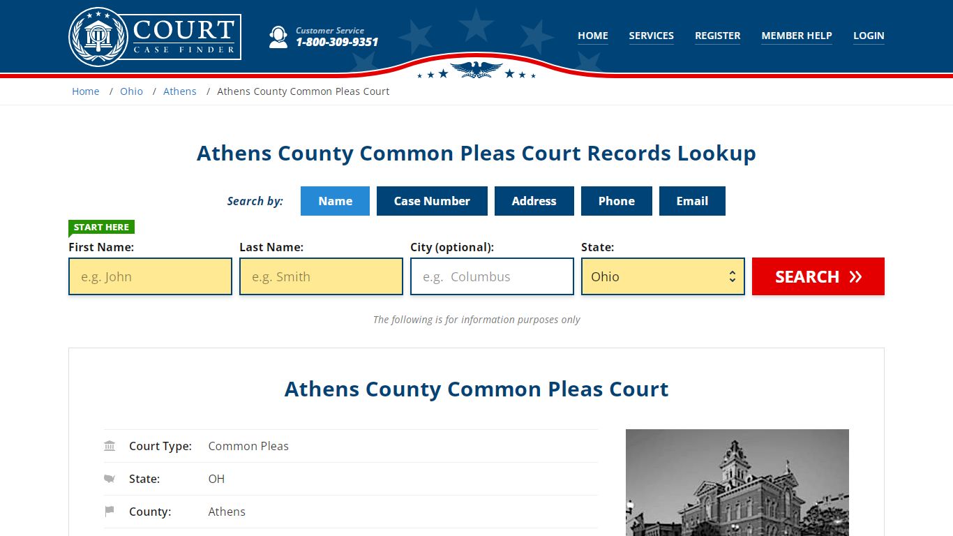 Athens County Common Pleas Court Records Lookup