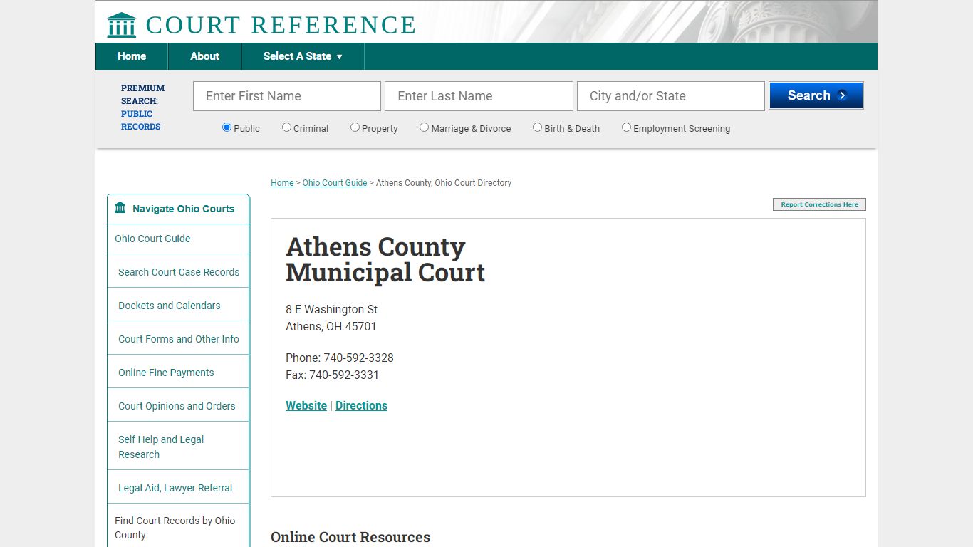 Athens County Municipal Court - CourtReference.com